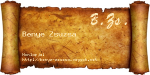 Benye Zsuzsa névjegykártya